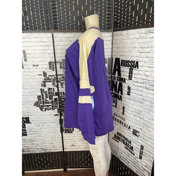 5th & Ocean NBA XL Purple Logo Lakers Studded Cotton Long Sleeve Tee - Picture 4 of 5